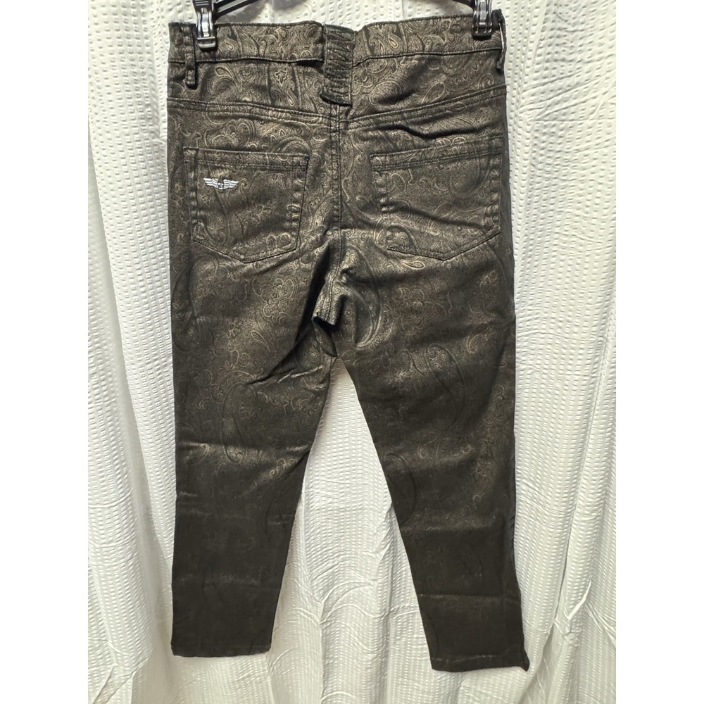 Monroe & Main Black‎ and Gold Paisley Print Women's Pants Size 6 NWOT Gothcore - Picture 10 of 12
